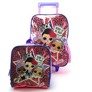Kit Mochila Infantil Escolar Lol Surprise Com Rodinhas