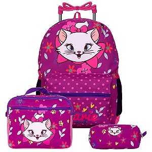 Kit Mochila Feminina Escolar de Rodinha Marie com Lancheira