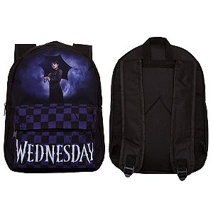 Mochila Feminina Infantil Preta de Costas Série Wandinha