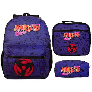Mochila Infantil Reforçada Menino Naruto Escolar de Costas