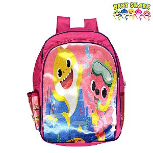 Mochila Infantil Escolar Baby Shark De Costas