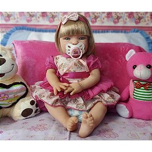 Boneca Bebê Reborn Barata Siliconada Linda Baby Dolls Loira - USA Magazine