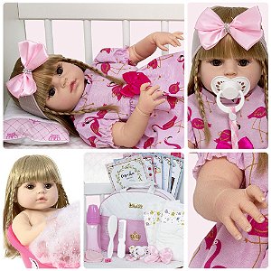 BEBÊ REBORN MEGA REALISTA MARIA FERNANDA TODA EM SILICONE COM ENXOVAL DE  LUXO E BOLSA MATERNIDADE - Maternidade Mundo Baby Reborn