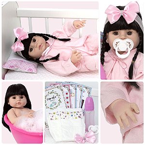 Boneca Bebe Tipo Reborn 20 Acessorios Magazine luiza - Cegonha Reborn Dolls  - Boneca Reborn - Magazine Luiza