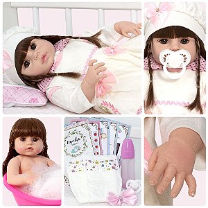 Bebê Reborn PANDINHA - corpo todo em silicone a prova dágua. Entrega  IMEDIATA, Bebês Meninas