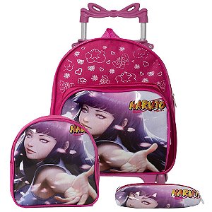 Kit Mochila Costas Estojo Menino Menina Boruto Naruto Hinata