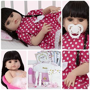 Boneca Bebê Reborn Silicone Menina Bailarina 22 Acessórios - USA