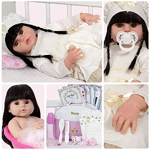 Boneca Bebê Reborn Bailarina Silicone Menina Morena Cheirosa - Chic Outlet  - Economize com estilo!