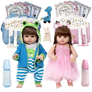 Bebe Reborn Realista Gêmeos Jacarezinho Bailarina Enxoval