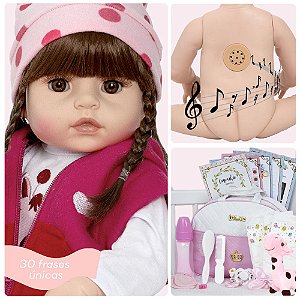 Boneca Baby Reborn Girafinha Enxoval Completo Silicone Lol