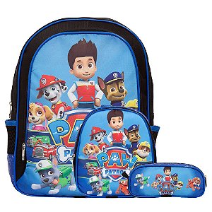Mochila Infantil Menino Patrulha Canina Costas Com Lancheira