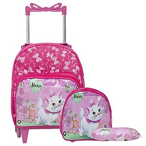 Mochila Infantil Feminina Pequena Gata Marie Com Lancheira