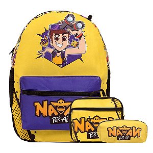Kit Mochila Infantil Menino Natan Por Aí Juvenil Alça Costas
