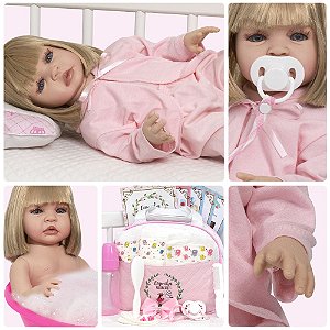 Boneca Reborn Bebê Recem Nascida Barata com Enxoval Completo - Cegonha  Reborn Dolls - Boneca Reborn - Magazine Luiza