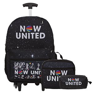 Kit Mochila Infantil Rodinha Now United Lancheira Estojo