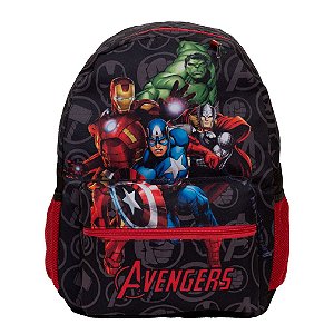 Mochila Infantil Masculina Vingadores Costas Juvenil Preta