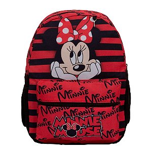 Mochila Infantil Feminina Minnie Mouse Juvenil Grande Costas