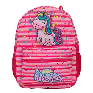 Mochila Infantil Feminina Grande Unicórnio Juvenil Costas