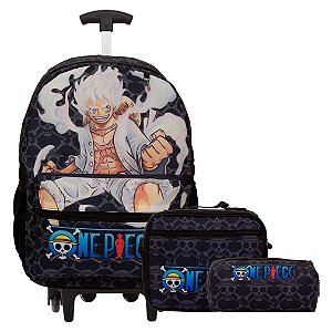 Kit Mochila Infantil Rodinha One Piece Juvenil Com Lancheira