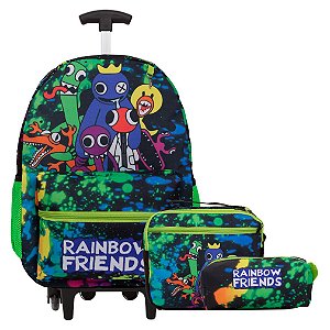 Kit Mochila Infantil Masculina Rodinha Rainbow Friends Tam G