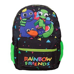 Mochila Infantil Masculina Rainbow Friends Costas Cor Preta