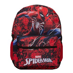 Mochila Infantil Menino Homem Aranha Costas Juvenil Vermelha