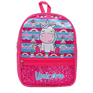 Mochila Infantil Feminina Costas Unicórnio Tam M Cor Rosa