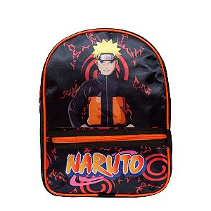 Mochila Infantil Masculina Naruto Juvenil Tam M Costas Preta