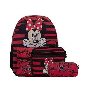 Kit Mochila Infantil Feminina Minnie Juvenil Tam M Costas