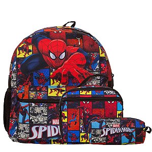 Kit Mochila Infantil Masculina Homem Aranha Tam M Juvenil