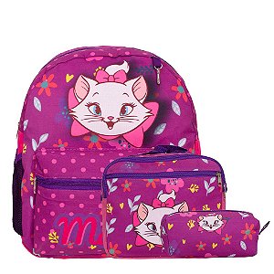 Kit Mochila Infantil Feminina Gata Marie Juvenil Tam M Costa
