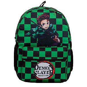 Mochila Infantil Masculina Demon Slayer Juvenil Cor Verde
