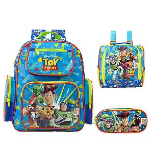 Kit Mochila Infantil Masculina Toy Story Lancheira Estojo