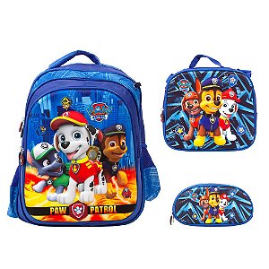 Kit Mochila Infantil Menino Patrulha Canina Volta As Aulas