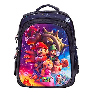 Mochila Infantil Masculina Super Mario Filme 3D Alça Costas