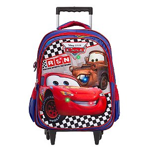 Mochila Infantil De Rodinhas Carros 3D Led Frontal Toys 2U