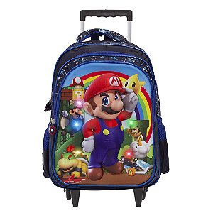 Mochila Infantil Rodinha Super Mario 3D Led Frontal Toys 2U