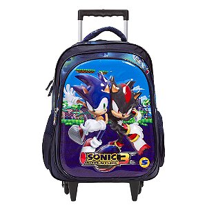Mochila Infantil Menino Sonic Adventure Rodinhas Tam G