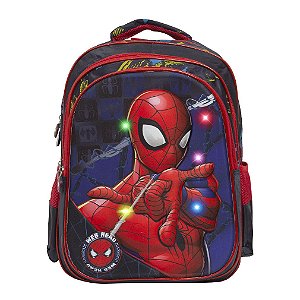Mochila Infantil Costas Homem Aranha 3D Led Creche Menino