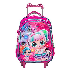 Mochila Infantil Menina Lol Surprise Rodinhas 3D Led Toys 2U