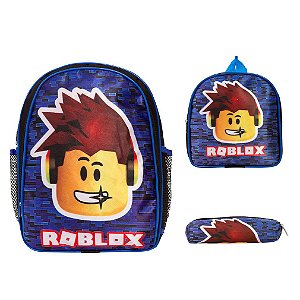 Kit Mochila Infantil Masculina Roblox Costa Lancheira Tam G