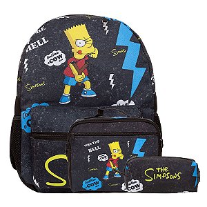 Kit Mochila Infantil Masculina Simpsons Bart Costas Juvenil