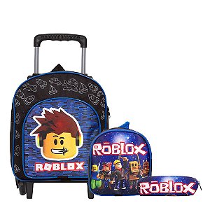Kit Mochila Infantil Masculina Rodinha Roblox Creche Passeio