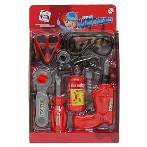 Kit De Ferramentas Infantil Pequeno Marceneiro 8 Acessórios
