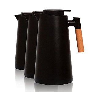 3 Garrafa Térmica Organic Nórdica Isolamento A Vácuo Preta