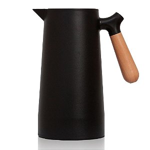 Garrafa Térmica Grande Café 1l Botão De Despejo Cor Preta