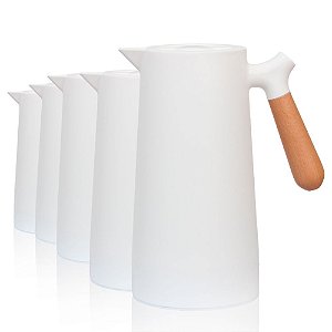 5 Garrafa Térmica Café 1 Litro Anti Vazamento Cor Branca