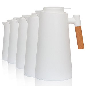 Kit 5 Garrafa Térmica Café 1 Litro Com Botão Clique Branca