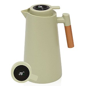 Garrafa Térmica Café Com Termômetro Digital 1l Cor Bege
