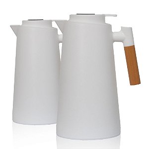 2 Garrafa Térmica 1 L Com Termômetro Digital Cor Branca